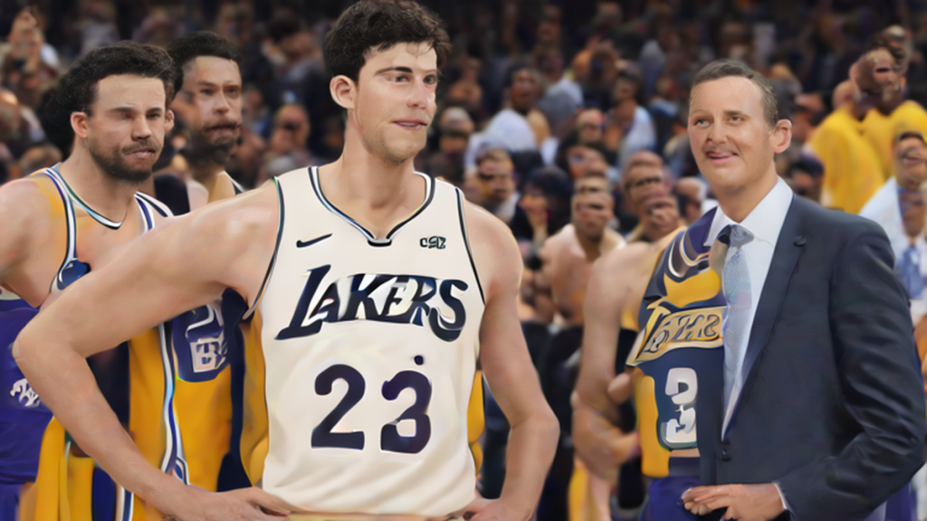 Ilustración editorial sobre economía: Mark Walter vende Los Angeles Lakers por 12.000 millones de dólares
