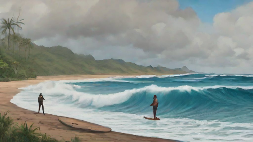 Ilustración editorial sobre sociedad: Surfer argentino muere ahogado en Rapa Nui