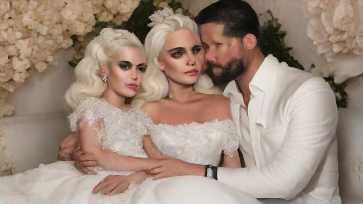 Ilustración editorial sobre sociedad: Lady Gaga se convierte en madre por primera vez