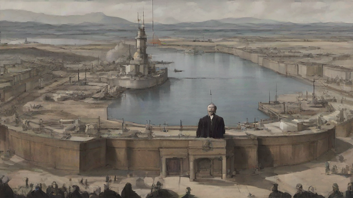 Ilustración editorial sobre economía: Milei anuncia sanciones a petroleras en Malvinas y construcción de base naval en Tierra del Fuego