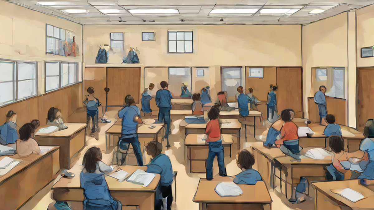 Ilustración editorial sobre seguridad: Tiroteo en escuela primaria de Virginia deja un herido y evita tragedia
